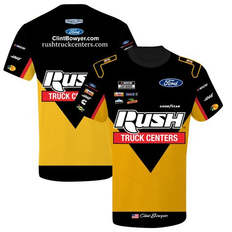 Mens Clint Bowyer Stewart Haas Racing Team Collection Black Sublimated