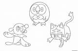 Starters Lune Alola Alolan Colouring Ultra Guardians Imprimé Designg sketch template