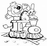 Coloring Pages Kids Funny Printable Easter Drawing Bunny Train Children Color Friends Print Boxcar Railroad Sheets Trains Osterhase Igel Thomas sketch template