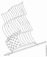 Flag American Coloring Pages July Drawing 4th Color Waving Patriotic Vector Printable Flags Tattered Puerto America Rican German Symbols Liberty sketch template