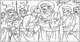 Judas Betraying sketch template