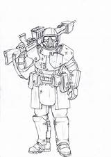 Soldier Heavy Tugodoomer Drawing Deviantart Character Future V1 Concept Drawings Armor Dieselpunk Choose Board Characters Robot Military sketch template