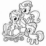 Coloring Apple Bloom Pages Pony Comments Little sketch template