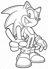Sonic Coloring Hedgehog Pages Printable Kids Shadow sketch template