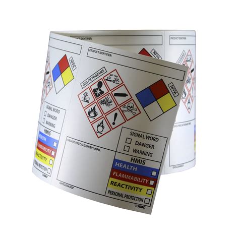 nmc ghsalv ghs secondary container label roll        pressure sensitive