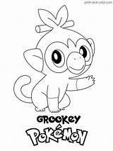 Shield Coloring Grookey Kleurplaat Rillaboom Malvorlage Pokémon Kleurplaten Ausmalbild Zamazenta Monkey Stemmen Stimmen sketch template