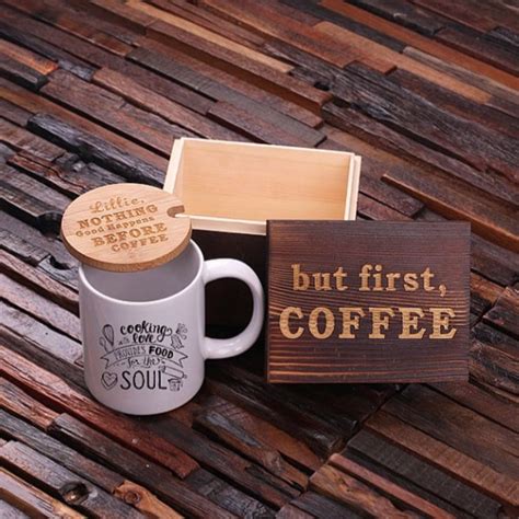 personalized gift  oz coffee mug  lid  tea box  coffee gift sets coffee