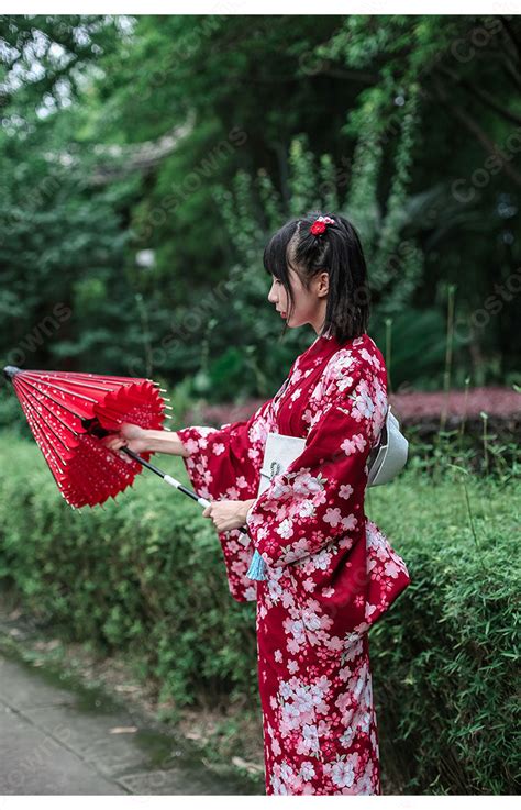 女性浴衣 和服 着物 日本伝統服 舞台衣装 コスプレ衣装 コスチューム 写真撮影 演出服 桜柄 Cot A00563