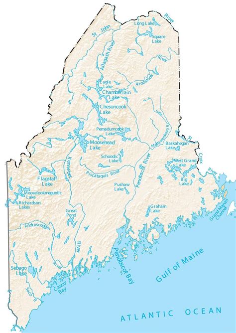 maine lakes  rivers map gis geography
