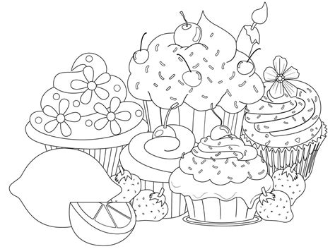 dessert coloring page easy  color coloring home