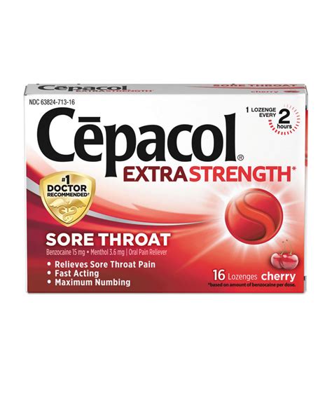 exta strength sore throat lozenge cherry 16 box 24