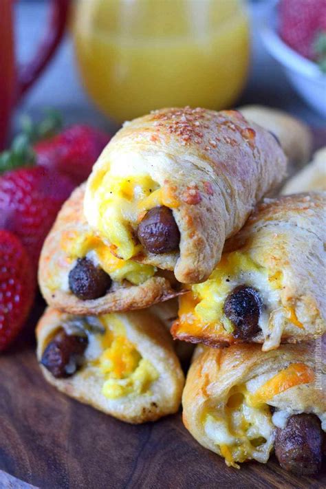 breakfast crescent roll ups  filled  sausage tender cheesy