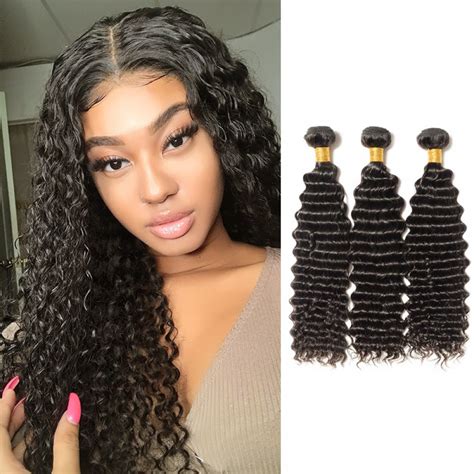 3 bundles deep curly virgin brazilian hair 300g