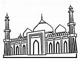 Taj Mahal Coloring Famous Getcolorings Netart Getdrawings Cartoon Drawing sketch template