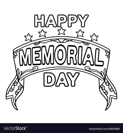 happy memorial day isolated coloring page  kids