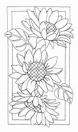 Coloring Girasoles Tela Large Para Dibujos Pintar Applique Sunflowers Pre Flores Sunflower Bordar Pages Stitched Blocks 14s Flower Printable Glass sketch template