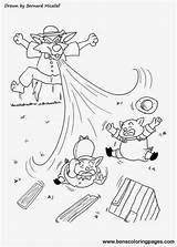 Pigs Cerditos Cuento Lobo Schweinchen Coloring Secuencia Drei Cuentos sketch template