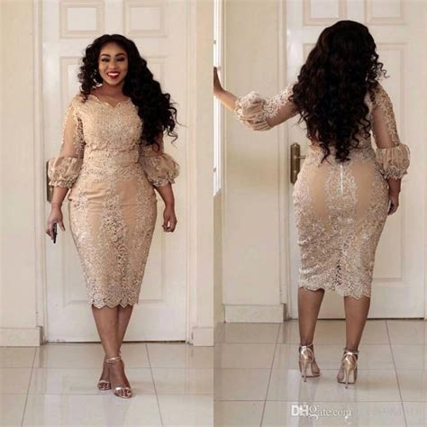 2017 sexy plus size cocktail dresses jewel neck applique 3