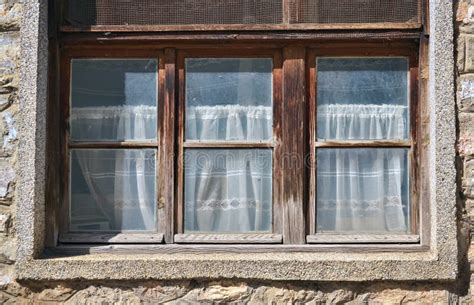 wooden windows stock image image  rural rustic