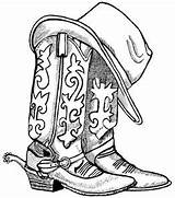 Western Laars Bottes Kicking Chapeau Schets Patronen Laarzen Chaussure Sheets Clipartix Sketchite sketch template