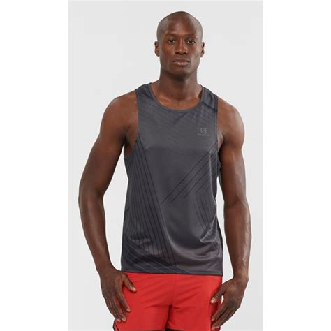 salomon men s sense aero tank ebony black