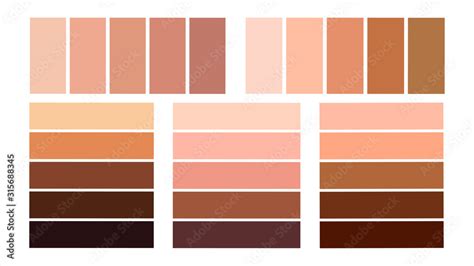 set color palette   tone  human skin skin tones  light