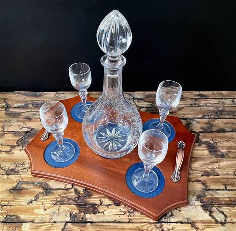 Crystal Port Wine Decanter Set With 4 Glasses And Tray Pronto Images