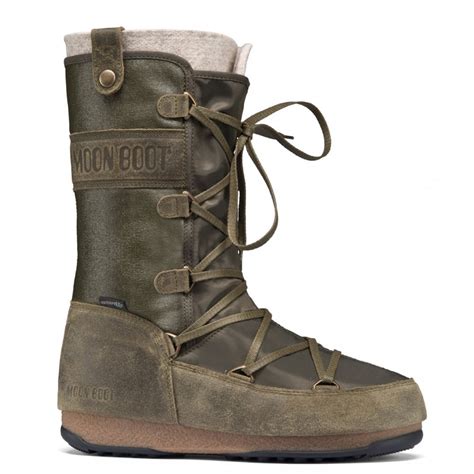 moon boots monaco mix military green waterproof iconic boot women