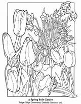 Spring Coloring Garden Pages Nature Flowers Colouring Flower Season Printable Book Print Para Dover Adult Color Colorear Publications Adults Welcome sketch template