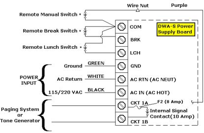 dry contact closure wiring diagram   dwa  sonachron program timer lathem time