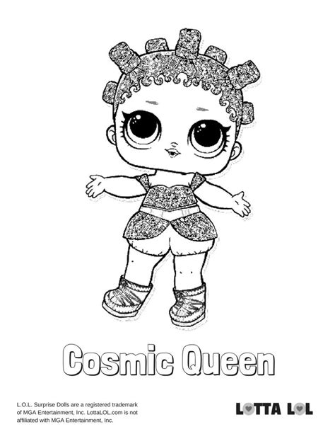 cosmic queen glitter coloring page lotta lol shopkin coloring pages