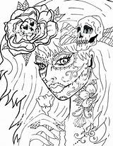 Coloring Pages Skull Dead Girl Sugar Printable Skulls Scary Detailed Skeleton Girls Print Pdf Color Etsy Digital Fairy Adult Colorings sketch template
