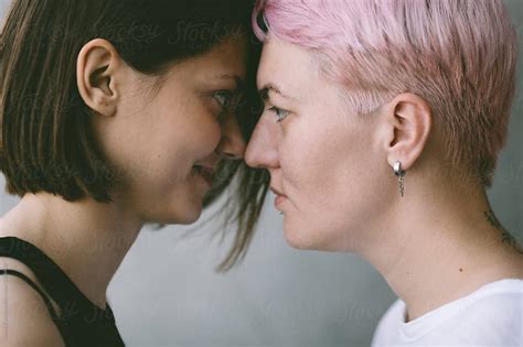 real lesbian couple in love by alexey kuzma for stocksy united