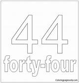 Number Forty Four Pages Coloring Color Coloringpagesonly sketch template