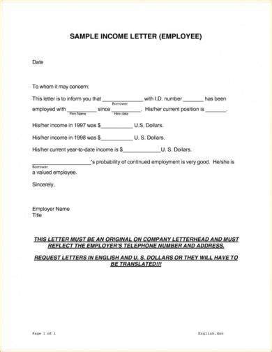 income verification letter examples    examples