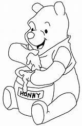 Pooh Winnie Honey Color Coloring Pages Gif Kids sketch template