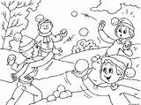 Neige Coloriage Jouent Bataille Snowball Invierno Hiver Jugando Nieve Ausmalbilder Verbos Bolas Schnee Raskrasil sketch template
