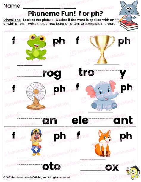 reading comprehension worksheets phoneme fun   ph