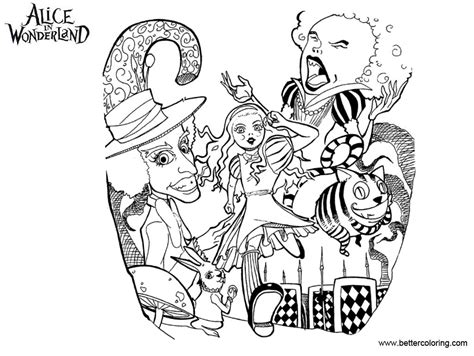alice  wonderland tea party coloring pages clip art  printable