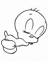 Tweety Vogel Looney Cartoons Sleepy Piolin Schablone Toons Tunes Coloringhome Colorear sketch template