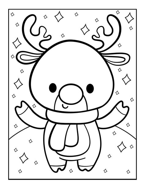 cartoon reindeer coloring page