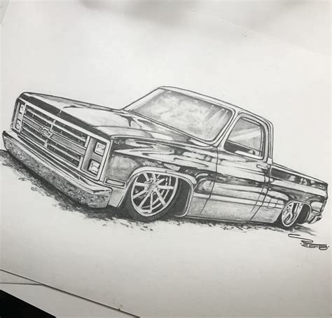 chevy truck outline drawing
