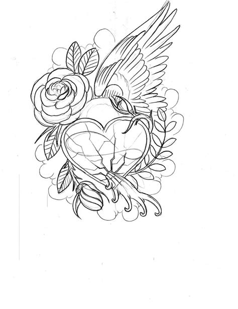 coloring pages  hearts  roses gif  coloring pages