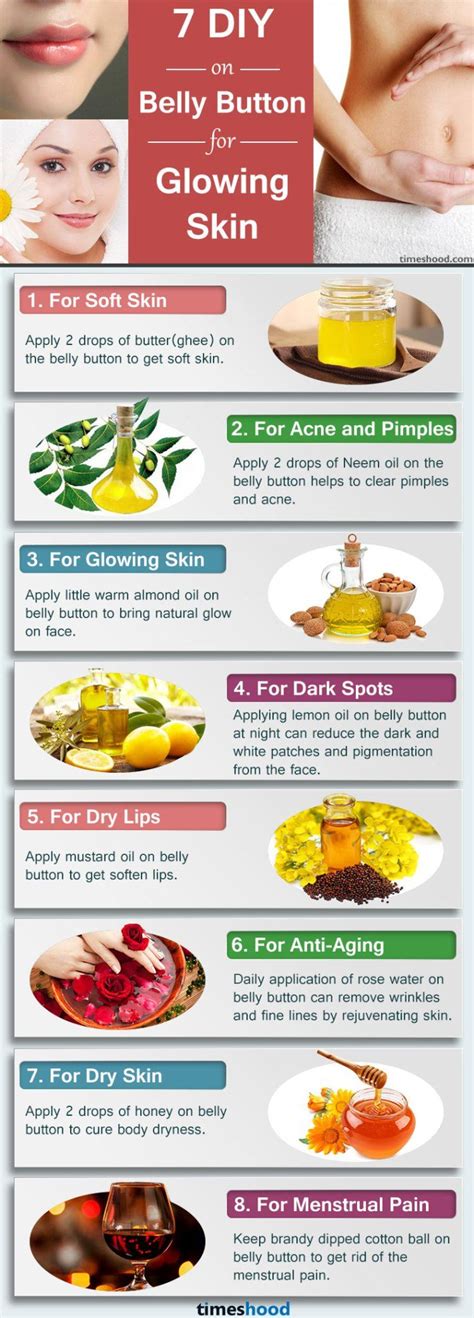 diy ingredients  belly button  glowing skin benefits  putting