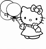 Kitty Hello Coloring Pages Printable Color Sheets Colouring Print Sheet Printables Party Ausmalbilder Girls Birthday Template Balloons Preschool Christmas Para sketch template