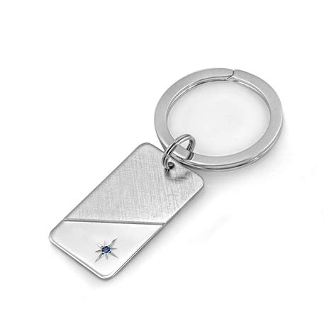 sterling silver decorative sapphire key chain lumigem