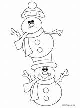 Snowmen sketch template