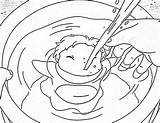 Ponyo Ghibli Colouring Kiki Getdrawings Coloringhome sketch template