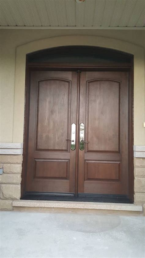 panel arched solid wood double front entry doors modern doors