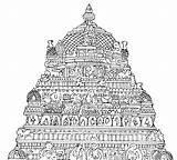 Gopuram Tirupati Temple sketch template